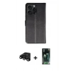 MARSİLYAN™- iPhone 15 Pro Max Kılıf Siluet Işık Serisi - Siyah 360 Mat Full Body Arka Koruyucu + Siyah Raze Metal Kamera Lens