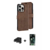 MARSİLYAN™- iPhone 15 Pro Max Kılıf Siluet Işık Serisi - Siyah 360 Mat Full Body Arka Koruyucu + Raze Metal Kamera Lens - TMGI