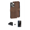 MARSİLYAN™- iPhone 15 Pro Max Kılıf Siluet Işık Serisi - Siyah 3D Antistatik Hayalet Cam Ekran Koruyucu + Raze Metal Kamera Lens - LT