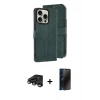 MARSİLYAN™- iPhone 15 Pro Max Kılıf Siluet Işık Serisi - Siyah 3D Antistatik Hayalet Cam Ekran Koruyucu + Raze Metal Kamera Lens - TMGI