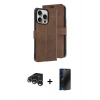 MARSİLYAN™- iPhone 15 Pro Max Kılıf Siluet Işık Serisi - Siyah 3D Antistatik Hayalet Cam Ekran Koruyucu + Raze Metal Kamera Lens - GS