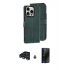 MARSİLYAN™- iPhone 15 Pro Max Kılıf Siluet Işık Serisi - Siyah 3D Antistatik Hayalet Cam Ekran Koruyucu + Raze Metal Kamera Lens - LT