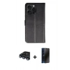 MARSİLYAN™- iPhone 15 Pro Max Kılıf Siluet Işık Serisi - Siyah 3D Antistatik Hayalet Cam Ekran Koruyucu + Raze Metal Kamera Lens - LT