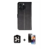 MARSİLYAN™- iPhone 15 Pro Max Kılıf Siluet Işık Serisi - Siyah 3D Antistatik Mat Seramik Nano Ekran Koruyucu + PVD Metal Kamera Lens - TU