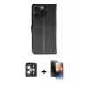 MARSİLYAN™- iPhone 15 Pro Max Kılıf Siluet Işık Serisi - Siyah 3D Antistatik Mat Seramik Nano Ekran Koruyucu + PVD Metal Kamera Lens - GI