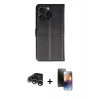 MARSİLYAN™- iPhone 15 Pro Max Kılıf Siluet Işık Serisi - Siyah 3D Antistatik Mat Seramik Nano Ekran Koruyucu + Raze Metal Kamera Lens - GS