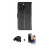 MARSİLYAN™- iPhone 15 Pro Max Kılıf Siluet Işık Serisi - Siyah 3D Antistatik Mat Seramik Nano Ekran Koruyucu + Raze Metal Kamera Lens - SH