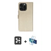 MARSİLYAN™- iPhone 15 Pro Max Kılıf Siluet Işık Serisi - Siyah 3D Antistatik Seramik Nano Ekran Koruyucu + Siyah PVD Metal Kamera Lens