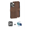 MARSİLYAN™- iPhone 15 Pro Max Kılıf Siluet Işık Serisi - Siyah 3D Antistatik Seramik Nano Ekran Koruyucu + Siyah PVD Metal Kamera Lens