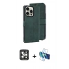 MARSİLYAN™- iPhone 15 Pro Max Kılıf Siluet Işık Serisi - Siyah 3D Antistatik Seramik Nano Ekran Koruyucu + PVD Metal Kamera Lens - GI