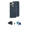 MARSİLYAN™- iPhone 15 Pro Max Kılıf Siluet Işık Serisi - Siyah 3D Antistatik Seramik Nano Ekran Koruyucu + Raze Metal Kamera Lens - LT