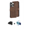 MARSİLYAN™- iPhone 15 Pro Max Kılıf Siluet Işık Serisi - Siyah 3D Antistatik Seramik Nano Ekran Koruyucu + Siyah Raze Metal Kamera Lens