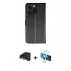 MARSİLYAN™- iPhone 15 Pro Max Kılıf Siluet Işık Serisi - Siyah 3D Antistatik Seramik Nano Ekran Koruyucu + Raze Metal Kamera Lens - LT