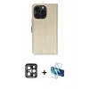 MARSİLYAN™- iPhone 15 Pro Max Kılıf Siluet Işık Serisi - Siyah 3D Antistatik Seramik Nano Ekran Koruyucu + PVD Metal Kamera Lens - LT