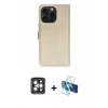 MARSİLYAN™- iPhone 15 Pro Max Kılıf Siluet Işık Serisi - Siyah 3D Antistatik Seramik Nano Ekran Koruyucu + PVD Metal Kamera Lens - GI