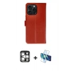 MARSİLYAN™- iPhone 15 Pro Max Kılıf Siluet Işık Serisi - Siyah 3D Antistatik Seramik Nano Ekran Koruyucu + PVD Metal Kamera Lens - GS