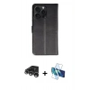 MARSİLYAN™- iPhone 15 Pro Max Kılıf Siluet Işık Serisi - Siyah 3D Antistatik Seramik Nano Ekran Koruyucu + Raze Metal Kamera Lens - GS