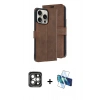 MARSİLYAN™- iPhone 15 Pro Max Kılıf Siluet Işık Serisi - Siyah 3D Antistatik Seramik Nano Ekran Koruyucu + PVD Metal Kamera Lens - GI