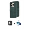 MARSİLYAN™- iPhone 15 Pro Max Kılıf Siluet Işık Serisi - Siyah 3D Antistatik Seramik Nano Ekran Koruyucu + Siyah PVD Metal Kamera Lens