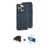 MARSİLYAN™- iPhone 15 Pro Max Kılıf Siluet Işık Serisi - Siyah 3D Antistatik Seramik Nano Ekran Koruyucu + Raze Metal Kamera Lens - GS