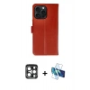 MARSİLYAN™- iPhone 15 Pro Max Kılıf Siluet Işık Serisi - Siyah 3D Antistatik Seramik Nano Ekran Koruyucu + PVD Metal Kamera Lens - LT