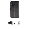 MARSİLYAN™- iPhone 15 Pro Max Kılıf Siluet Işık Serisi - Siyah Bilvis 0.18mm Plus Cam Ekran Koruyucu + Lacivert Raze Metal Kamera Lens