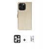 MARSİLYAN™- iPhone 15 Pro Max Kılıf Siluet Işık Serisi - Siyah Bilvis 0.18mm Plus Cam Ekran Koruyucu + PVD Metal Kamera Lens - LT