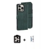 MARSİLYAN™- iPhone 15 Pro Max Kılıf Siluet Işık Serisi - Siyah Bilvis 0.18mm Plus Cam Ekran Koruyucu + PVD Metal Kamera Lens - TU