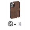 MARSİLYAN™- iPhone 15 Pro Max Kılıf Siluet Işık Serisi - Siyah Bilvis 0.18mm Plus Cam Ekran Koruyucu + PVD Metal Kamera Lens - GS
