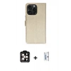 MARSİLYAN™- iPhone 15 Pro Max Kılıf Siluet Işık Serisi - Siyah Bilvis 0.18mm Plus Cam Ekran Koruyucu + PVD Metal Kamera Lens - TU