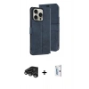 MARSİLYAN™- iPhone 15 Pro Max Kılıf Siluet Işık Serisi - Siyah Bilvis 0.18mm Plus Cam Ekran Koruyucu + Raze Metal Kamera Lens - TMGI