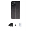 MARSİLYAN™- iPhone 15 Pro Max Kılıf Siluet Işık Serisi - Siyah Bilvis 0.18mm Plus Cam Ekran Koruyucu + Raze Metal Kamera Lens - TMGI