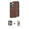 MARSİLYAN™- iPhone 15 Pro Max Kılıf Siluet Işık Serisi - Siyah Bilvis 3D Cam Ekran Koruyucu + PVD Metal Kamera Lens - LT