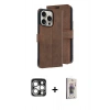 MARSİLYAN™- iPhone 15 Pro Max Kılıf Siluet Işık Serisi - Siyah Bilvis 3D Cam Ekran Koruyucu + PVD Metal Kamera Lens - GS