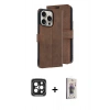MARSİLYAN™- iPhone 15 Pro Max Kılıf Siluet Işık Serisi - Siyah Bilvis 3D Cam Ekran Koruyucu + PVD Metal Kamera Lens - SH