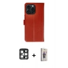 MARSİLYAN™- iPhone 15 Pro Max Kılıf Siluet Işık Serisi - Siyah Bilvis 3D Cam Ekran Koruyucu + PVD Metal Kamera Lens - LT