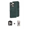 MARSİLYAN™- iPhone 15 Pro Max Kılıf Siluet Işık Serisi - Siyah Bilvis 3D Cam Ekran Koruyucu + PVD Metal Kamera Lens - TU