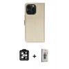 MARSİLYAN™- iPhone 15 Pro Max Kılıf Siluet Işık Serisi - Siyah Bilvis 3D Cam Ekran Koruyucu + PVD Metal Kamera Lens - TU