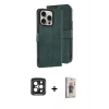 MARSİLYAN™- iPhone 15 Pro Max Kılıf Siluet Işık Serisi - Siyah Bilvis 3D Cam Ekran Koruyucu + PVD Metal Kamera Lens - SH