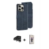 MARSİLYAN™- iPhone 15 Pro Max Kılıf Siluet Işık Serisi - Siyah Bilvis 3D Cam Ekran Koruyucu + Raze Metal Kamera Lens - GS