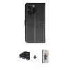 MARSİLYAN™- iPhone 15 Pro Max Kılıf Siluet Işık Serisi - Siyah Bilvis 3D Cam Ekran Koruyucu + Raze Metal Kamera Lens - LT