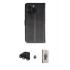 MARSİLYAN™- iPhone 15 Pro Max Kılıf Siluet Işık Serisi - Siyah Bilvis 3D Cam Ekran Koruyucu + Raze Metal Kamera Lens - SH