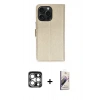 MARSİLYAN™- iPhone 15 Pro Max Kılıf Siluet Işık Serisi - Siyah Bilvis 3D Mat Cam Ekran Koruyucu + Gümüş PVD Metal Kamera Lens