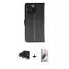 MARSİLYAN™- iPhone 15 Pro Max Kılıf Siluet Işık Serisi - Siyah Bilvis 3D Mat Cam Ekran Koruyucu + Raze Metal Kamera Lens - LT