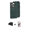 MARSİLYAN™- iPhone 15 Pro Max Kılıf Siluet Işık Serisi - Siyah Bilvis 3D Mat Cam Ekran Koruyucu + Raze Metal Kamera Lens - SH