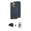 MARSİLYAN™- iPhone 15 Pro Max Kılıf Siluet Işık Serisi - Siyah Bilvis 3D Mat Cam Ekran Koruyucu + Raze Metal Kamera Lens - TMGI