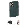 MARSİLYAN™- iPhone 15 Pro Max Kılıf Siluet Işık Serisi - Siyah Bilvis 3D Mat Cam Ekran Koruyucu + Raze Metal Kamera Lens - LT