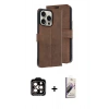 MARSİLYAN™- iPhone 15 Pro Max Kılıf Siluet Işık Serisi - Siyah Bilvis 3D Mat Cam Ekran Koruyucu + PVD Metal Kamera Lens - TU