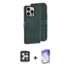 MARSİLYAN™- iPhone 15 Pro Max Kılıf Siluet Işık Serisi - Siyah Bilvis 5in1 3D Magic Cam Ekran Koruyucu + PVD Metal Kamera Lens - GI