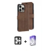 MARSİLYAN™- iPhone 15 Pro Max Kılıf Siluet Işık Serisi - Siyah Bilvis 5in1 3D Magic Cam Ekran Koruyucu + PVD Metal Kamera Lens - GS